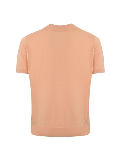 Maglia stile polo in cotone Papaya/grigio BRUNELLO CUCINELLI | M29800145CNN40